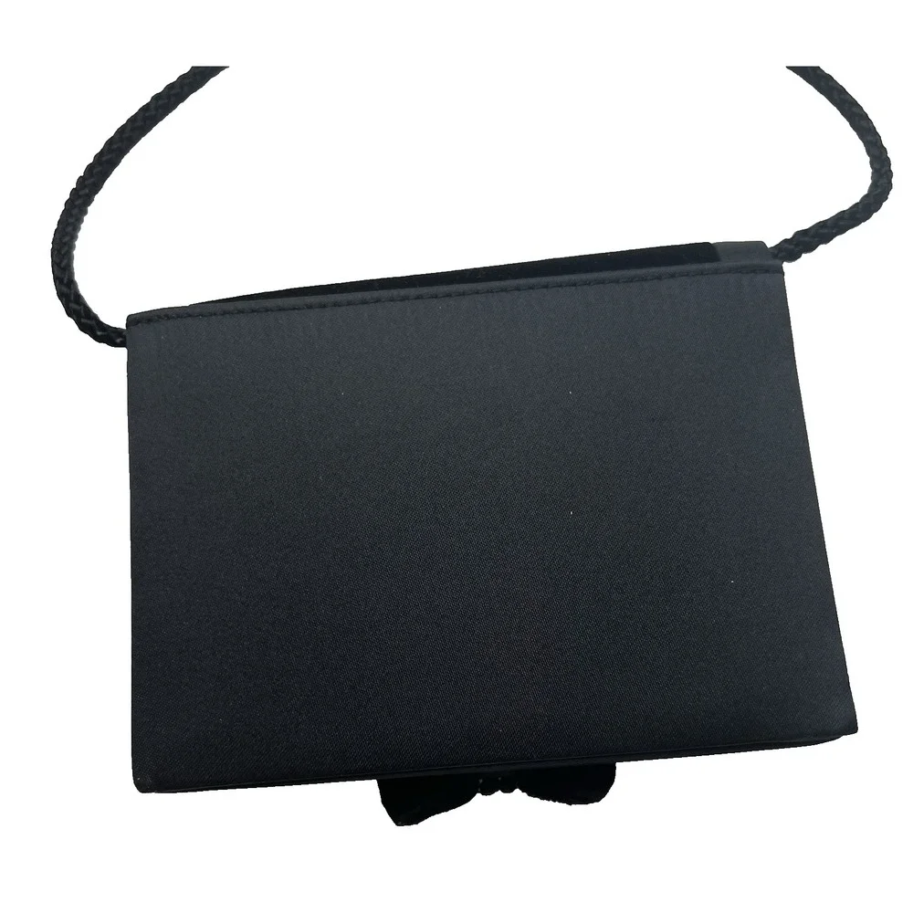 Cross Body Bow Sparkle Evening Bag Black Dressy Bag